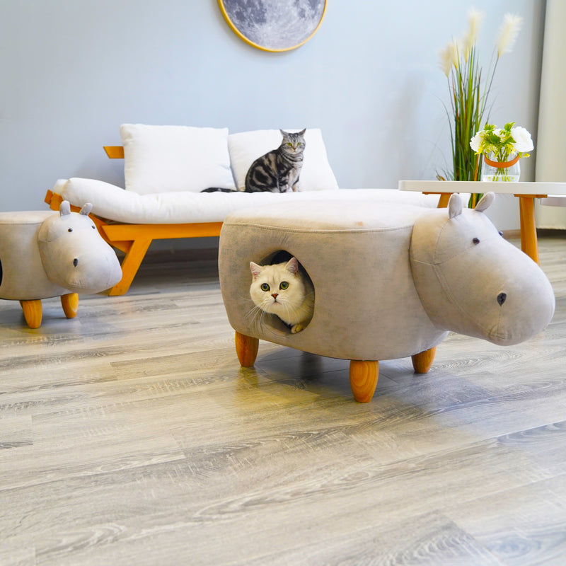 Baby Hippo Soft Footstool Cat House