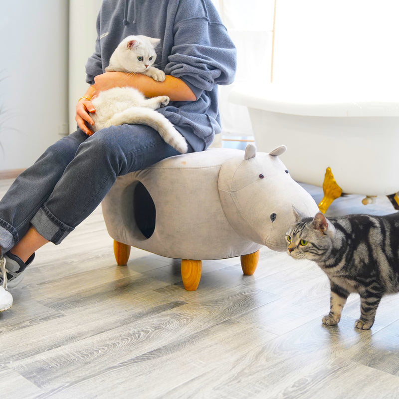 Baby Hippo Soft Footstool Cat House
