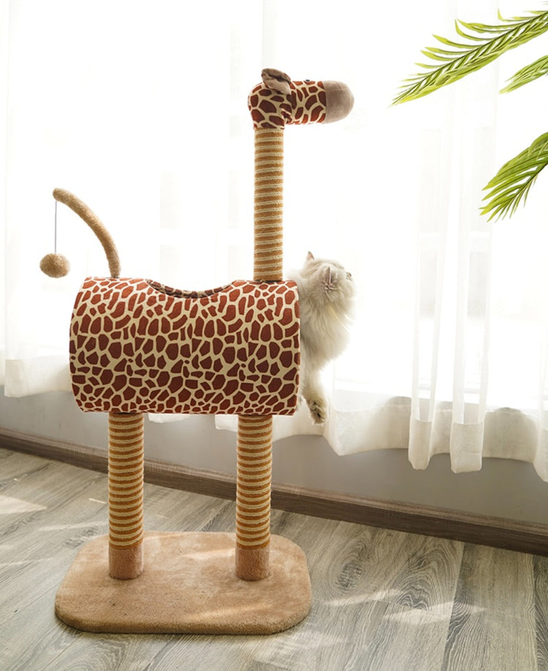 Giraffe Cat Tree with Cat tunnel and Scratcher