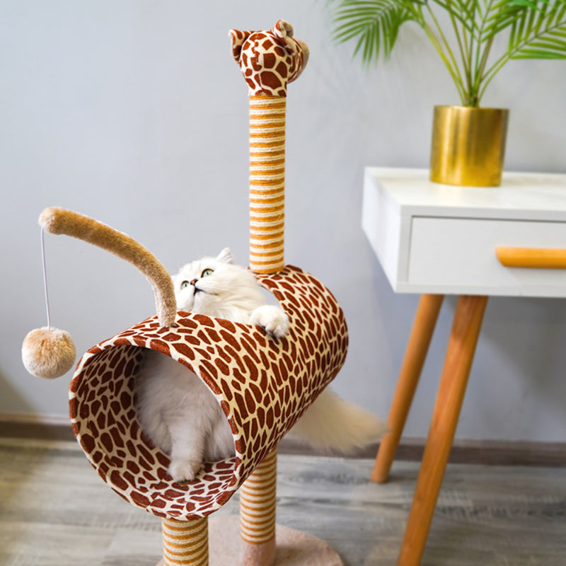 Giraffe Cat Tree with Cat tunnel and Scratcher