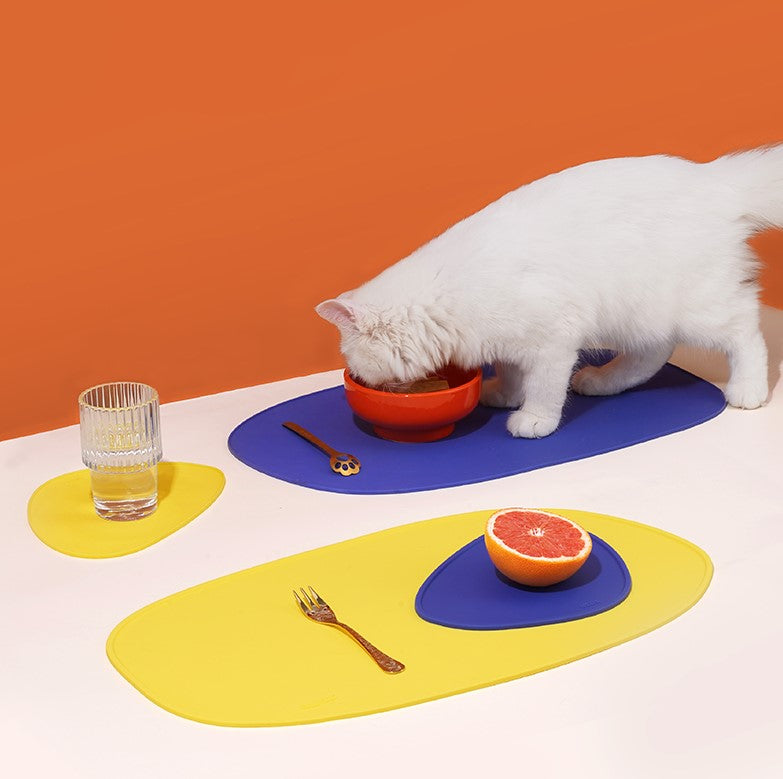 Pet silicone placemats with waterproof and spill-proof, Dog & Cat